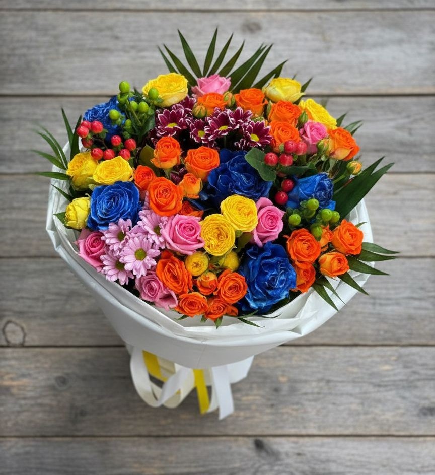 Букет цветов из: Розы и Хризантемы в Неклюдово Нижегородская область