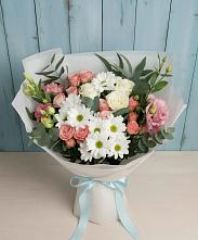 Букет цветов из:  Розы, Лизиантусы и Хризантемы в Неклюдово Нижегородская область