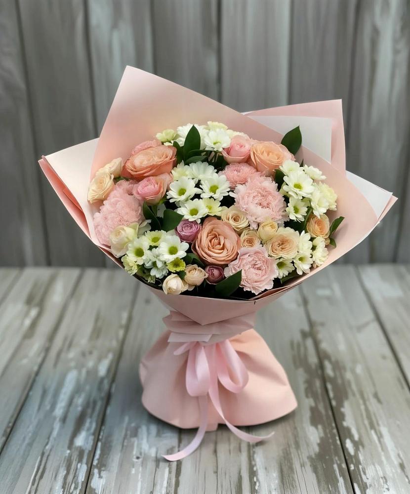 Букет цветов из: Гвоздики, Розы и Хризантемы в Неклюдово Нижегородская область