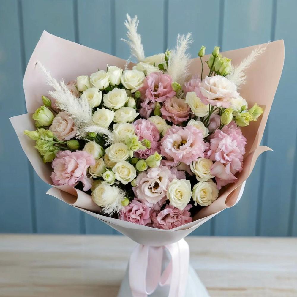 Букет цветов из: Альстромерии и Розы в Неклюдово Нижегородская область