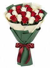 Букет Микс из красных и белых роз #REPLACE_PRED# Неклюдово Нижегородская область