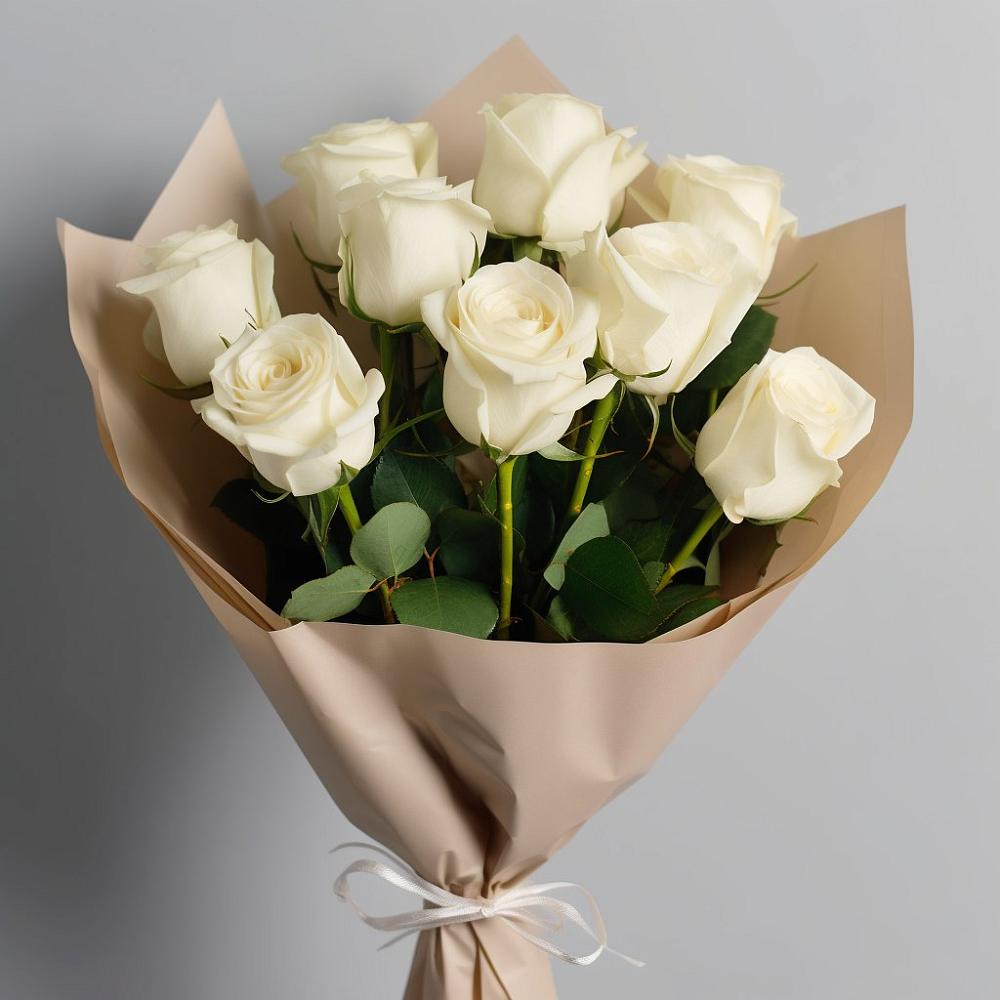Букет 9 Белых роз Эдлесс Лав в Неклюдово Нижегородская область