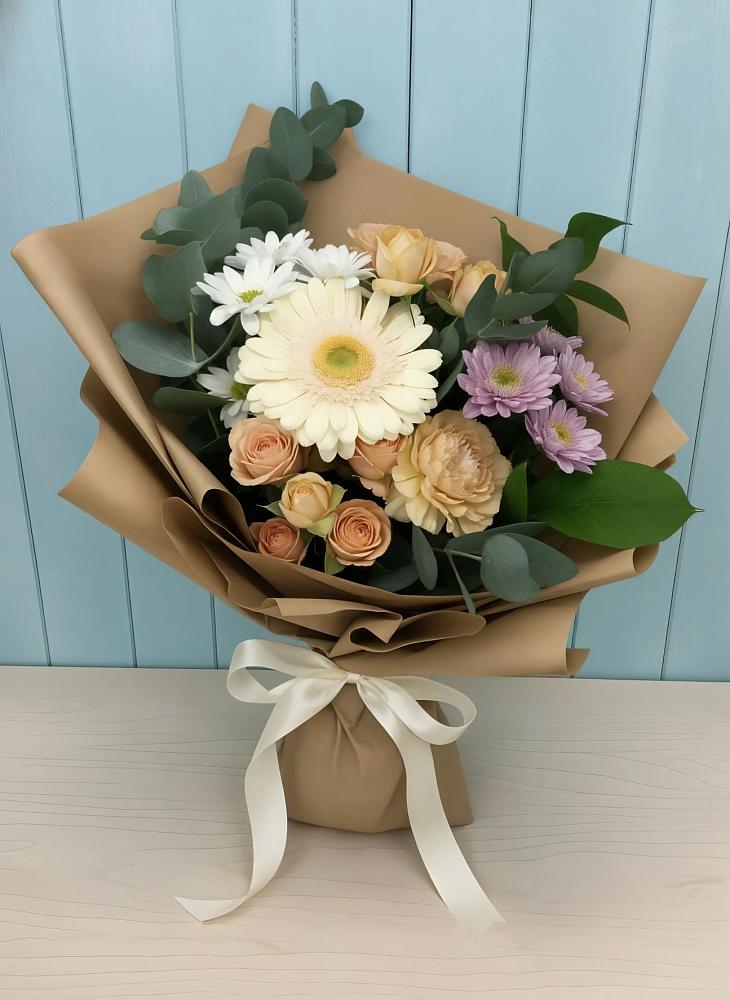 Букет цветов из: Герберы и Хризантемы в Неклюдово Нижегородская область