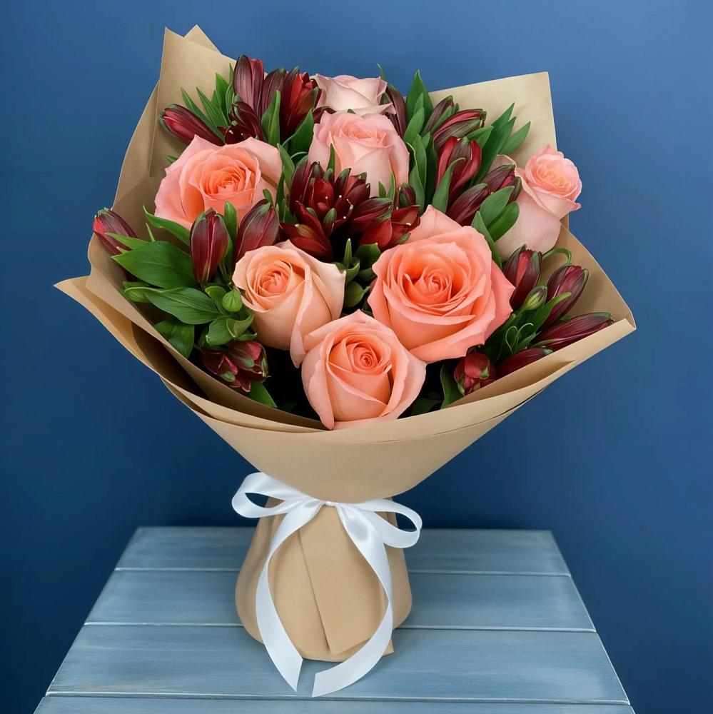 Букет цветов из: Розы и Альстромерии в Неклюдово Нижегородская область