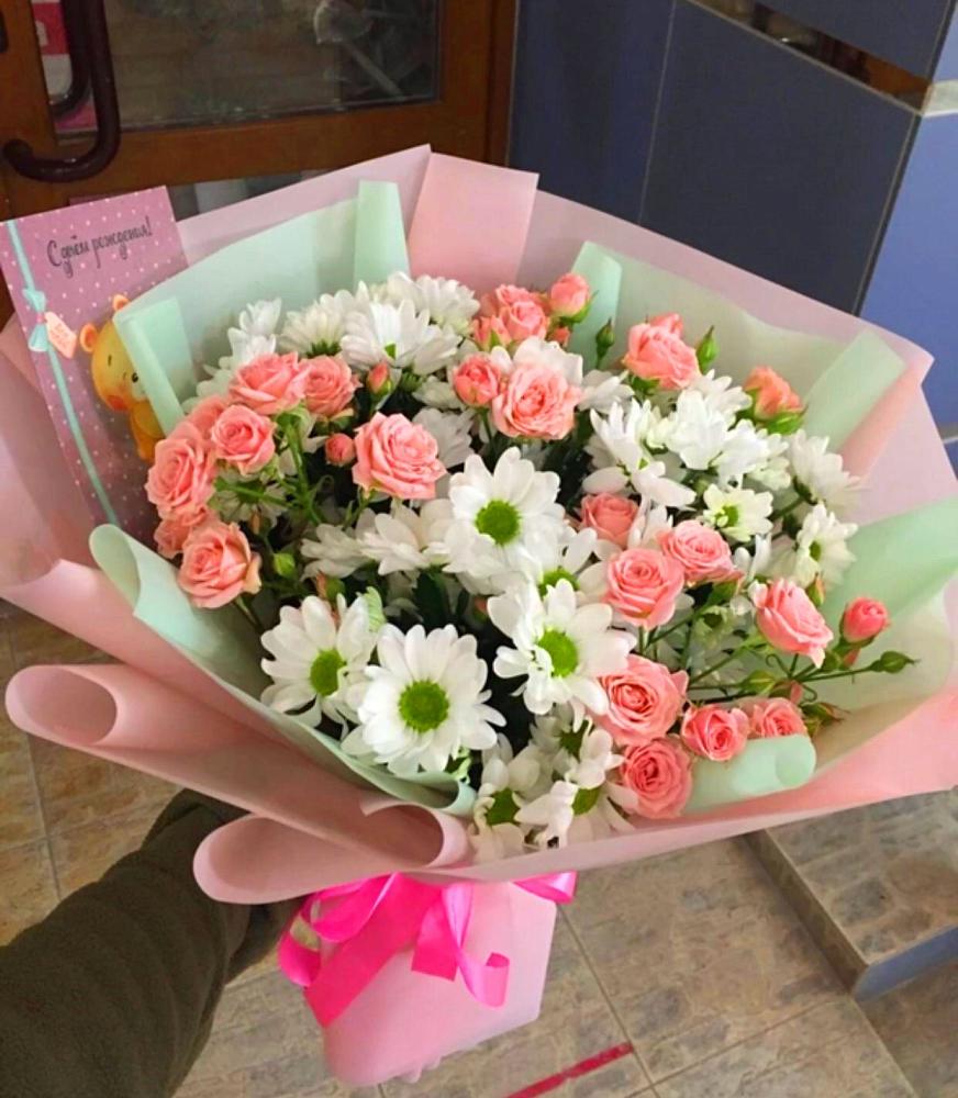 Букет цветов из: Розы и Хризантемы в Неклюдово Нижегородская область