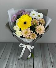 Букет цветов из:  Розы, Герберы и Хризантемы #REPLACE_PRED# Неклюдово Нижегородская область