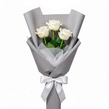 Букет 3 белые розы #REPLACE_PRED# Неклюдово Нижегородская область
