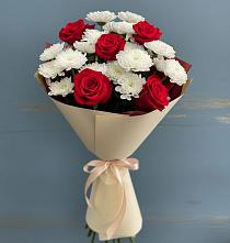 Букет цветов из:  Розы и Хризантемы в Неклюдово Нижегородская область