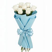 Букет 7 белых роз Проуд в Неклюдово Нижегородская область