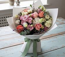 Букет цветов из:  Розы, Лизиантусы и Гвоздики #REPLACE_PRED# Неклюдово Нижегородская область