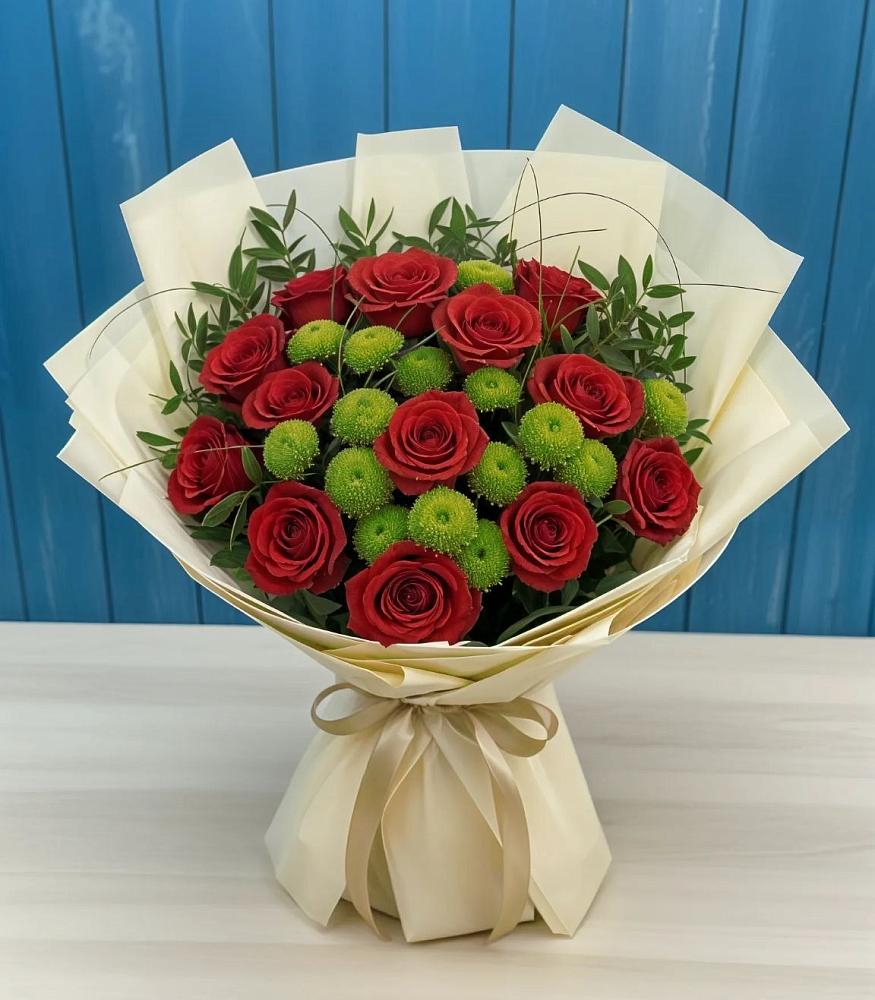 Букет цветов из: Розы и Хризантемы в Неклюдово Нижегородская область