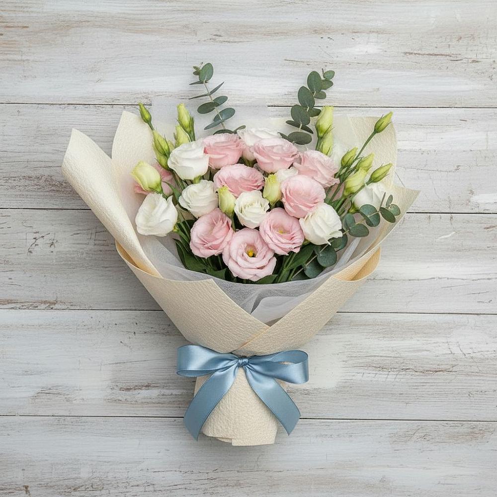 Букет цветов из: Лизиантусы в Неклюдово Нижегородская область